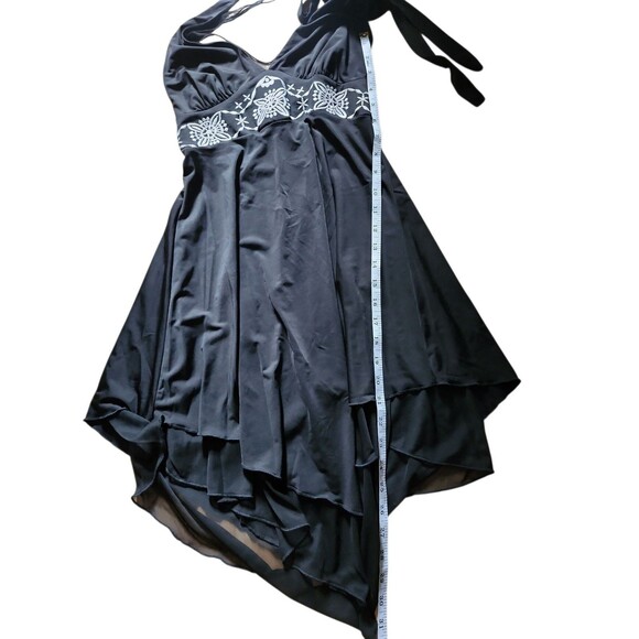 Vintage Heart Moon Star 90s Babydoll Halter Dress Juniors XS Black Fairy Grunge - Picture 8 of 10